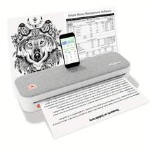 PeriPage A40 Wireless Thermal Printer - No Ink Needed, Print On A4 And Multi-Size Roll/Folded Paper, For Docs/Labels/Photos, Works With Smartphone & Computer - Light Grey - View 2