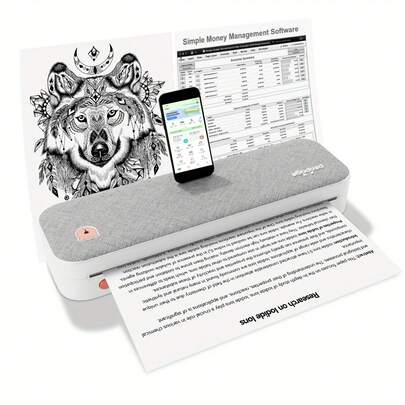  PeriPage A40 Wireless Thermal Printer - No Ink Needed, Print On A4 And Multi-Size Roll/Folded Paper, For Docs/Labels/Photos, Works With Smartphone & Computer