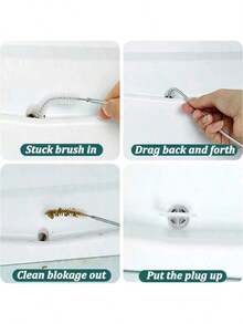Juego de 6/5 piezas Herramientas de limpieza para desatascar y limpiar el drenaje del refrigerador, cepillo para el orificio y limpiador de salida de agua para el hogar