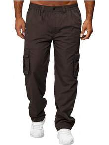 AIFARLD Men's Cargo Pants With Pockets Cotton Hiking Sweatpants Casual Athletic Jogger Sports Outdoor Trousers Relaxed Fit - Coffee - 查看 2