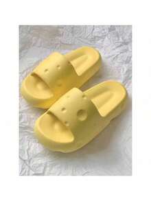 1双可爱奶酪拖鞋，情侣软底厚底室内家居防滑拖鞋，超柔软浴室淋浴防滑防臭凉鞋，夏季户外厚底拖鞋 - 彩色 - 查看 9