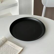 1/3/5pcs Stainless Steel Round Serving Platters, European Style Dessert Trays, Steak Plates, Baking Dishes, Seamless Design, Elegant Presentation, Ideal For Restaurants And Home Use - Black - View 13