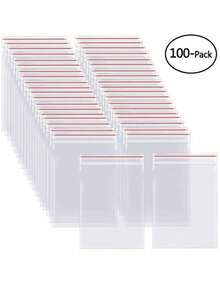 100 buc/pachet reutilizabile, etanșe, transparente, pentru depozitarea alimentelor, potrivite pentru bucătărie/baie, rezistente la umiditate/organizarea călătoriilor