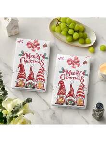 2 Stücke/12 Stücke, Drei-Zwerge-Design, Oversized, geeignet für Herbst/Winter/Frühling/Sommer/Halloween/Weihnachten/Thanksgiving/Valentinstag/Ostern, saisonale Heimdekoration, Feiertags-Heimdekoration, Küchentücher, Geschirrtücher, Küche, Camping, Campingausrüstung, Campingzubehör, Handtücher