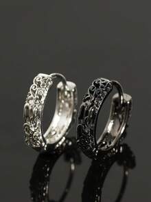 2 paia di orecchini da uomo a cerchio in metallo vintage con decorazione a drago, adatti all'uso quotidiano, per creare uno stile di moda, regalo ideale per amici uomini per Natale, Capodanno, San Valentino e altre festività