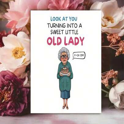 1 pieza Tarjeta de cumpleaños divertida para tu mejor amiga - "Mira cómo te conviertes en una dulce ancianita" Tarjeta de felicitación humorística con ilustración de una mujer mayor con pastel, regalo perfecto para amiga, hermana, esposa, 1 pieza, material de papel, tarjeta de cumpleaños | Felicitación humorística | Ilustración juguetona, Tarjetas de cumpleaños (con sobre + tarjeta de felicitación)" (11cm X 16cm) Tarjeta de regalo de Navidad" Un regalo adecuado para todos Una tarjeta adecuada para dar a colegas