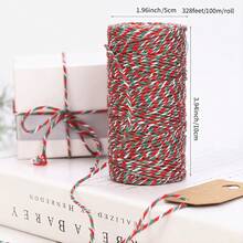 100m Red & White String, Christmas Gift Wrapping Rope, Christmas Party Gift Decor, Christmas Gift Packaging DIY Tag Rope Christmas Christmas Decorations Christmas Pajamas Christmas Gifts Christmas Decor