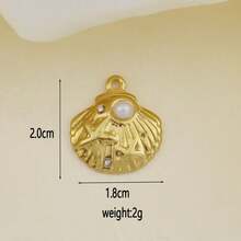 1pc Stainless Steel Fashionable Beach Vacation Pendant, DIY Handmade Bracelet, Earring, Hanging Decor Accessory