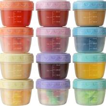 1/6/12 Pack 2.7 OZ Salad Dressing Container To Go With Lids Tiny Condiment Containers Small Sauce Containers For Lunch Box - Multicolor - View 20