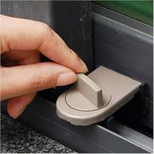 2pcs Door And Window Security Lock, Adjustable Sliding Sliding Window Door Anti-Theft Lock Plug, Anti-Theft Lock Wedge, Anti-Fall Function And Safety Lock Aluminum Alloy Safety Lock, - Grey - View 3