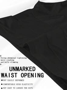 1 pieza Shapewear de unicolor para mujer, cinturón de control de abdomen, levantador de glúteos, pantalones cortos deportivos de malla transpirable, para fitness posparto