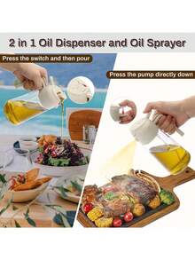 1 Aceitera de cocina, botella de aceite de apertura y cierre automático, aceitera de cocina, aceitera de vidrio, tanque de almacenamiento de aceite de oliva a prueba de fugas, dispensador de vinagre, cocina, horneado, ensalada, barbacoa, utensilios de cocina