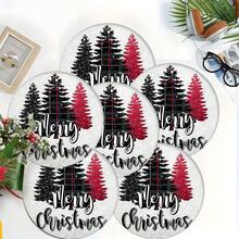 2 pièces/4 pièces/6 pièces Sets de table en diatomite imprimés avec motif sapin de Noël, décoration de maison, convient pour les cadeaux de Noël, décorations de Noël, applicable à la table à manger, au bar à café, toutes saisons, sets de table lavables, décoration de chambre, sous-verres, tapis d'égouttage, sets de table pour cuisine et salle à manger, décorations de fête intérieure/extérieure, décoration de maison, cadeaux idéaux