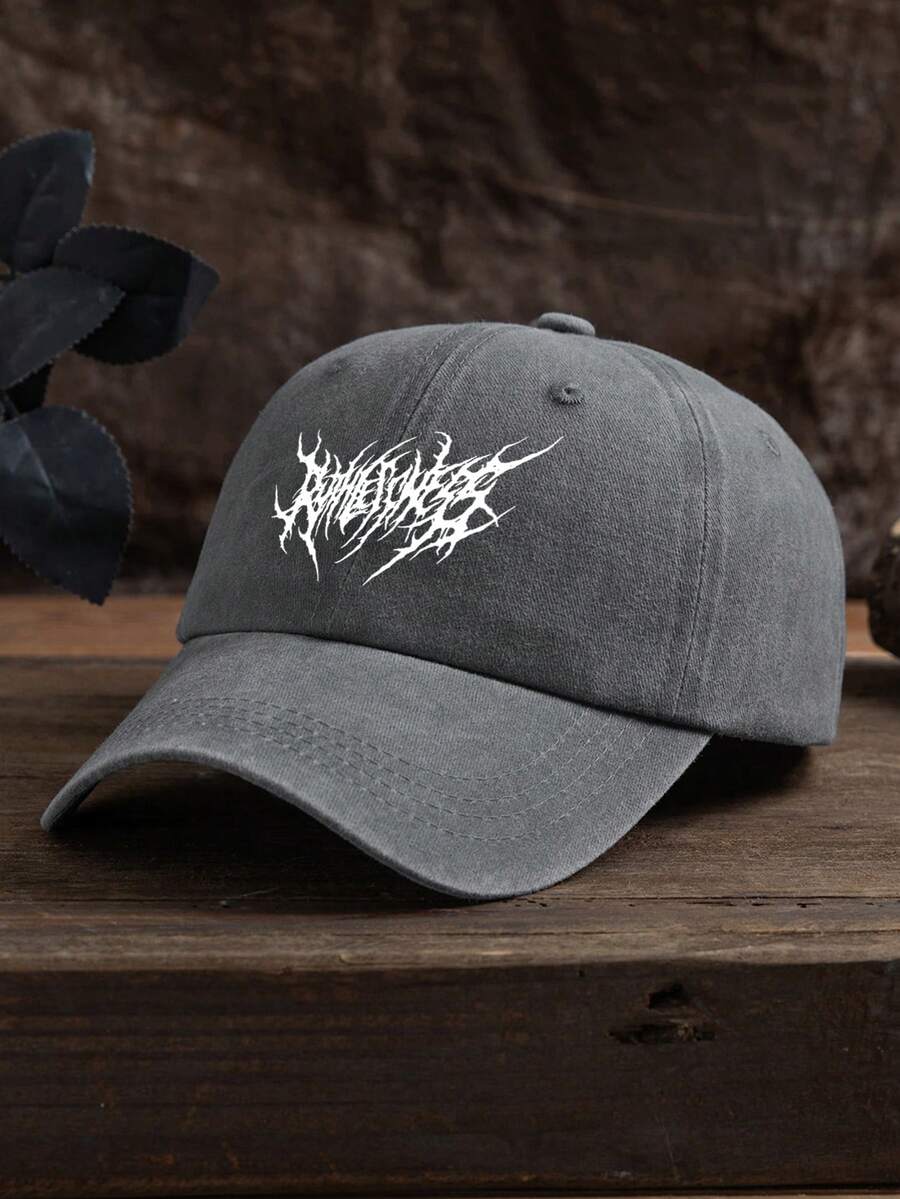 1 pieza Gorra de béisbol gris lavada para hombre - Gris - Ver 1