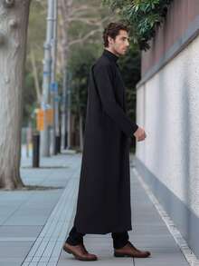 Men's High-End Casual Traditional Arabian Robe, Made Of Comfortable And Breathable Fabric, Suitable For Eid Al Fitr