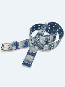 加大码 Y2K 波西米亚牛仔铆钉腰带，返校时尚配饰，适合连衣裙、牛仔裤、街头牛仔女郎、朋克、派对、音乐节、秋季、万圣节礼物