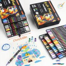 168 Colors Acrylic Markers, Marker Pen Set,Perfect For Painting, Illustrations, Handcrafted Art,School Back-To-School Season For Coloring Books And Other DIY Projects,Suitable For Paper, Fabric, Wood, Rocks, Plastic, Glass, Ceramics, Pumpkins, Etc., Acrylic Paint Marker Pens For Students And Adults, Easter,Thanksgiving, Halloween, Christmas Gifts Back To School