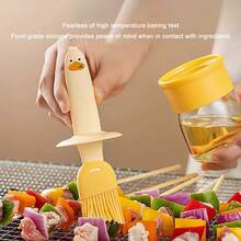 1 pieza Recipiente para pincel de aceite, Pincel de silicona para aceite doméstico con botella, Integrado para panqueques de cocina, Botella de pincel de aceite para barbacoa y horneado