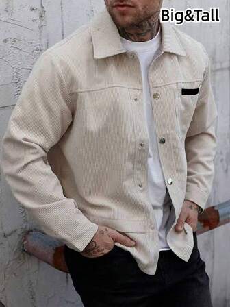 YINGHU Herren Lässig Sport Jacke in Große Größen, Cord Jacke mit Reißverschlusstaschen, geeignet für Outdoor Sport, Wandern, Lässig Tragen und als Geschenk im Frühling und Herbst