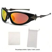 PC未来主义Y2K男士朋克运动时尚眼镜，男士奢侈品牌复古明星时尚眼镜，2000年代复古护目镜，眼镜配饰，沙滩配饰，眼镜太阳镜，街头风格，适合搭配毛衣夹克、卫衣、连帽衫、皮裤和工装裤，夏季海滩度假、户外旅行