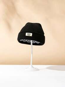 1/2/3/4pcs Thickened Knitted Hat For Kids Winter Warm Casual Ear Ion Fashionable Letter Baby Thermal Lined Knit Cap Autumn Winter - Multicolor - View 8