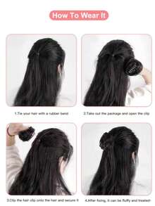 Synthetic Hair Bun For Women, Claw Clip Hairpiece With High-Temperature Fiber, Fluffy & Natural Slouchy Bun Maker, Straight Hair Scrunchie Fall Fashion Women Hair Clip Autumn Hair Accessories Elegant Hair Claw Hair Clutch Clips For Hair Winter For Vacation Outfits Woman