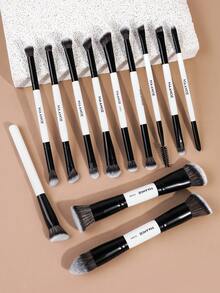 MAANGE 1/2/5/7/8/10/12支装柔软双头多功能化妆刷套装,包含面部刷、散粉刷、腮红刷、遮瑕刷、轮廓刷、鼻影刷、眼影刷、细节刷、粉底刷、高光刷。高品质合成刷毛,经久耐用,适合日常面部彩妆,可用于液体、膏状和粉状产品。可用于点彩、晕染和洁面。美容化妆配件,送给女性和女孩的绝佳礼物,赠品,专业化妆刷,全套化妆刷具。 - 黑與白 - 查看 10