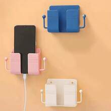 1 件多色壁挂式手机支架、粘性手机支架、电视/空调遥控器收纳盒、床头壁挂式充电收纳架，兼容 、Android 手机，生日礼物，家人、朋友礼物，办公室、宿舍和家用床上手机支架