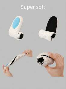 1 Pair Black 4D Cloud Children's Insoles, Heightening, Antibacterial, Breathable, Moisture-Wicking, Soft & Comfortable, Suitable For Boys & Girls