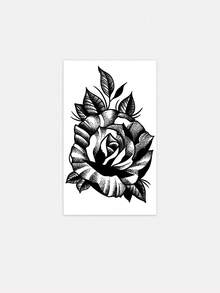 1pc Temporary Tattoo Sticker, 4-7 Days Lasting, Gothic Style Floral Tattoo Design For Men, Elegant Arm Tattoo Sticker, Waterproof & Sweat-Proof, Suitable For Both Men And Women