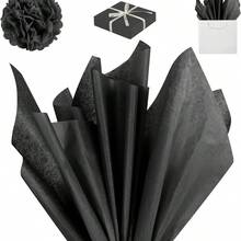 200/100/50 Sheets 20"X14" Black Tissue Paper Bulk For Gift Bags Wrapping Paper For DIY Crafts Birthday Halloween Festival Holidays Decorative