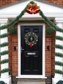 Ghirlanda decorativa in erba verde, decorazione festiva in morbido verde per uso interno ed esterno, vegetazione artificiale per giardino o matrimonio, scale, piante finte per decorazione della casa, decorazioni natalizie, decorazione per la stanza