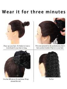 50cm Haargummi Lockige Synthetische Haarverlängerung, geeignet für den täglichen Gebrauch von Frauen