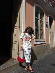 Camiseta Feminina Gola Redonda Estampa MATTINA IN PIAZZA Blusa Algodão Premium