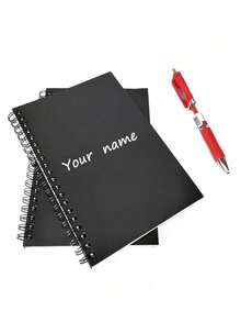 1 pieza Cuaderno en blanco personalizado con espiral, cubierta blanda personalizable, libreta de bocetos, adecuado para el hogar, la oficina y el estudio, cuaderno personalizado A5/B5, diario personalizable, perfecto para reuniones, diarios y regalos (cumpleaños o Navidad) - Multicolor - Ver 4