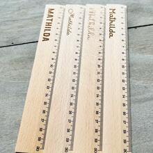 Personalized Laser Engraved Ruler - Customized Name, Wood (E-Waste) - Dual-Purpose Measuring Tool & Elegant Stationery - Birthday, Christmas, Teacher Gifts - For School, Office, Art Projects,Office Decor - Multicolor - View 4