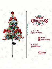 Solar Powered Bowknot Christmas Tree Stake Light - DIY Bow/String Lights/Bells, Independent Solar Panel, Solar Powered Outdoor Christmas Tree Lighting, Yard Decor, Multi-Color LED, Solar Stake, Suitable For Pathways, Patios, Walkways, Lawns, Yards, Christmas Decor (Cute Style), Mood Lighting, Garden Lights, Outdoor Waterproof IP65 Christmas Decor Fairy Lights, Mini Christmas Tree, Christmas Decor Gift, Best Gift For Couple, Best Gift For Christmas Decoration!