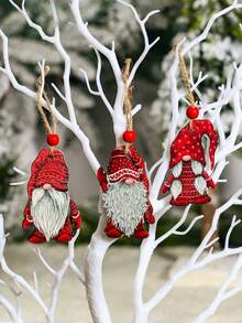 9 piezas Colgante de Gnomo Navideño, Decoración de Enano de Madera, Adornos Navideños, Decoraciones Navideñas para el Hogar, Decoraciones para Árbol de Navidad, Suministros para Fiesta de Navidad Feliz, Regalo de Navidad, Decoración Navideña, Adorno Colgante