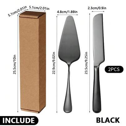 1 pezzo di 2 spatole in acciaio inossidabile, spatole per torte, coltelli per pane, spatole per torte da matrimonio e compleanno, coltelli per dessert, spatole per pizza, disponibili in vari colori, abbinabili liberamente, con scatola, adatte per cucine, feste, matrimoni, sale da forno, panetterie, negozi di torte, pizzerie, accessori essenziali per la decorazione di torte