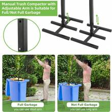Heavy Duty Manual Trash Compactor, 100kg Max Load Steel Can Crusher, Wall-Mounted/Standing Waste Compression Tool For Cans & Plastic Bottles - 黑色 - 查看 10