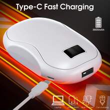 1 pieza Calentador de manos recargable por USB - 3600mAh, recargable, calentador de bolsillo portátil, unisex, ideal para camping y caza al aire libre - otro - Ver 3