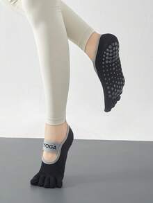 2 Pairs Women's Solid Color Yoga Toeless Socks, Moisture-Wicking Anti-Slip Professional Anti-Odor Sports Fitness Socks, Premium Knit Fabric, Anti-Slip Grip Socks