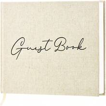 Wedding Guest Book, Guest Book Wedding Reception - Classic Baby Shower Guest Book, 100 Blank Pages For Bridal Shower Birthday Graduation Sign In And Photos, Beige - Pink - View 7