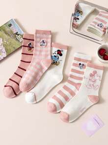 Disney 5/1 Pair Authentic Mickey Mouse New Year Gift Socks, Cartoon Christmas New Year Animation Socks For Women, Novelty Interesting Socks, Socks - Multicolor - View 3