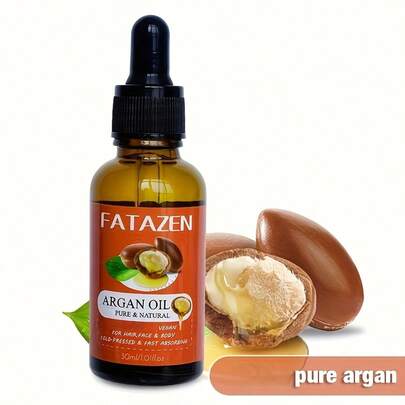 FATAZEN 纯摩洛哥阿甘油，高级男士胡须、头发和指甲护理 - 滋养胡须油，抚平毛躁头发，滋润头皮，强韧发丝；天然冷压阿甘油，修复受损头发。