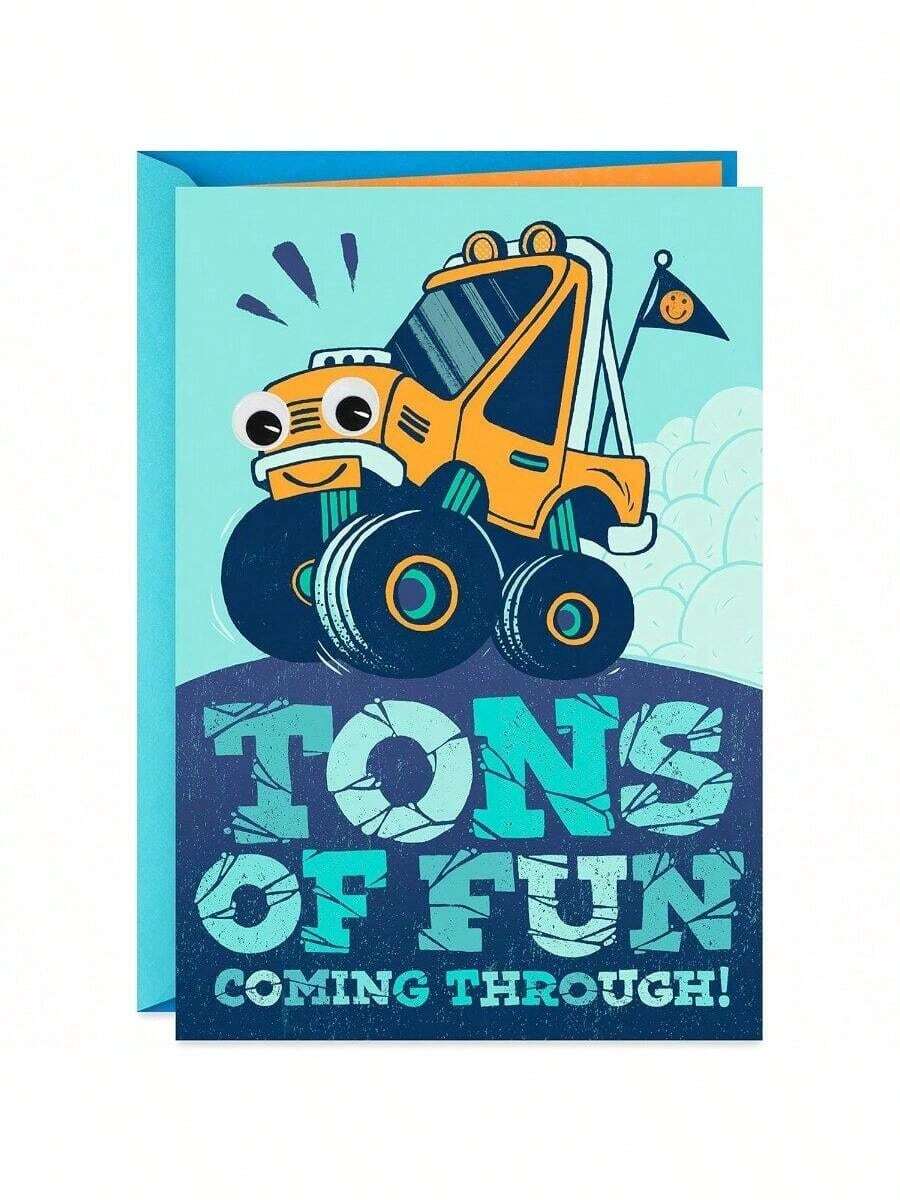 Birthday Greeting Card For Monster Truck Sticker