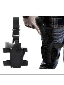 1pc Black Right Leg Holster Pouch, Universal Adjustable Strap Leg Bag For Hunting, Paintball Shooting