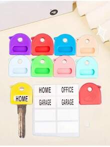9 pièces Ensemble de reconnaissance de clés/Ensemble de clés en silicone/Ensemble de clés/Ensemble de clés en 9 couleurs. Ensemble de capuchons de clés en silicone élastique, Ensemble de clés flexibles, Étiquette d'identification de clé, Facile à identifier. Crochets à clés, Nécessités ménagères et quotidiennes, Nécessités ménagères et quotidiennes. Pratique et pratique. (Couleur aléatoire)