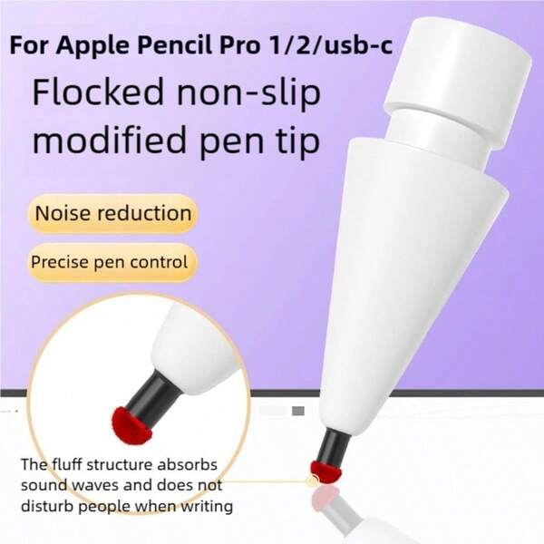 Compatibles con Apple Pencil Pro 1ra, 2da y 3ra generación - Puntas de repuesto, silenciosas, de terciopelo, suaves y duras, accesorios para iPad