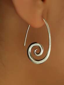 1 par de pendientes de gota con diseño hueco en espiral de estilo bohemio vintage, adecuados para el uso diario y fiestas de mujeres